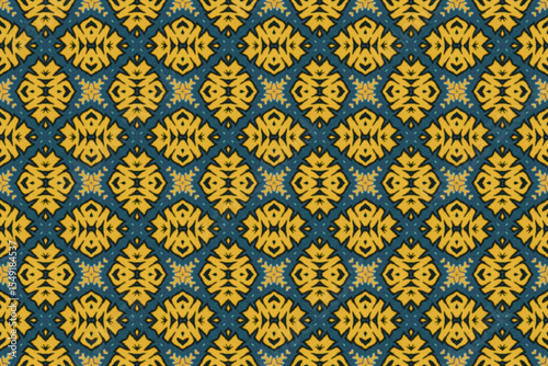 Seamless Interior Decoration Background Design Graphic Symmetric Wallpaper Cloth Texture Perspective Tile Luxury Fabric Template Textile Art Fashion Visual Geometric Digital Endless Shape Pattern.