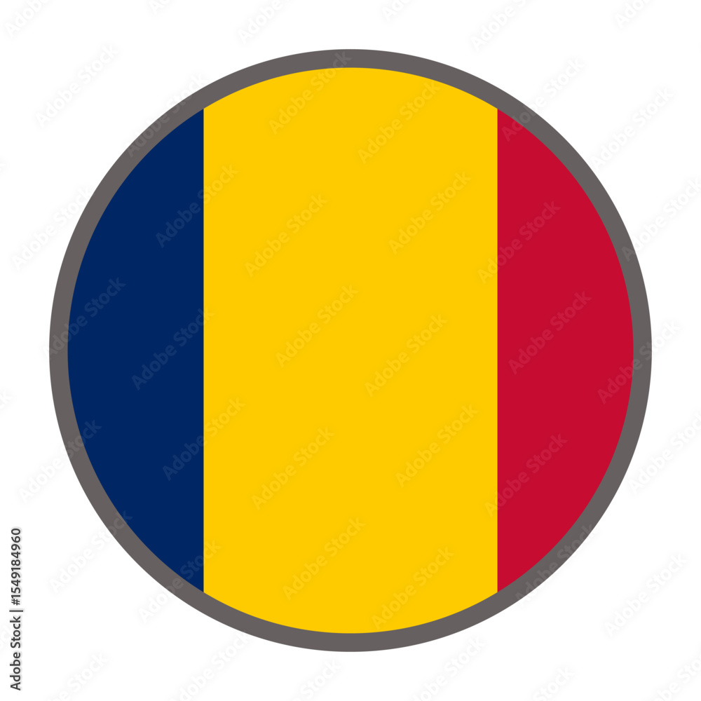 Fototapeta premium round flag of Chad country on white background vector Vector round flag