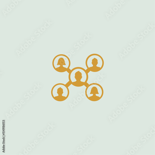 Connection Network icon logo flat vector design