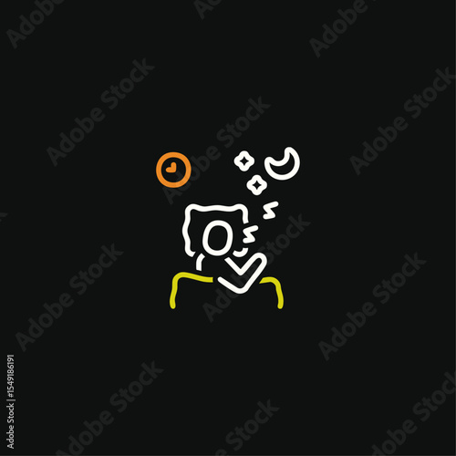 Sleeping Schedule  icon logo flat vector design