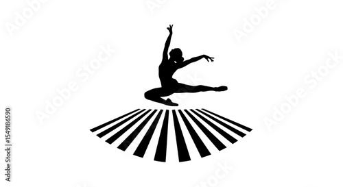 Energetic Dancer Leaping Over Stage Light Beams Performance Art