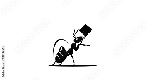 Diligent Ant Lifting Small Grain Sugar With Pride Strength