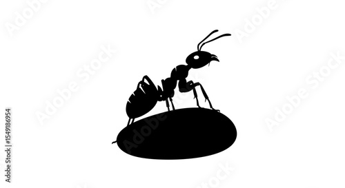 Vigilant Ant Standing On Pebble Looking Out Like Scout Nature