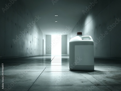 White Plastic gallon of cleaning solution packaging for Industrial Packaging