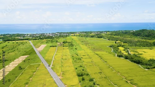 Areial view of King Kong Avenue at Changbin township in Taitung, Taiwan