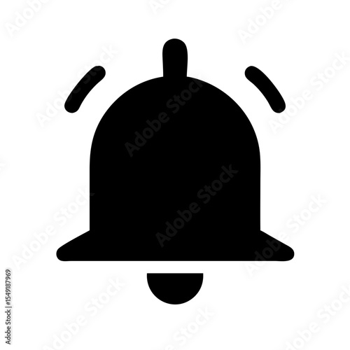 Black and white icon of a ringing bell, symbolizing an alert, notification, reminder, or warning signal in a digital or physical system.
