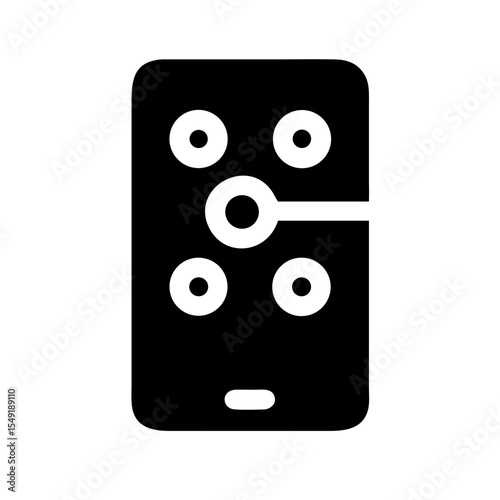 Black and white icon of a smartphone screen with a pattern lock, symbolizing mobile device security and screen unlock protection.
