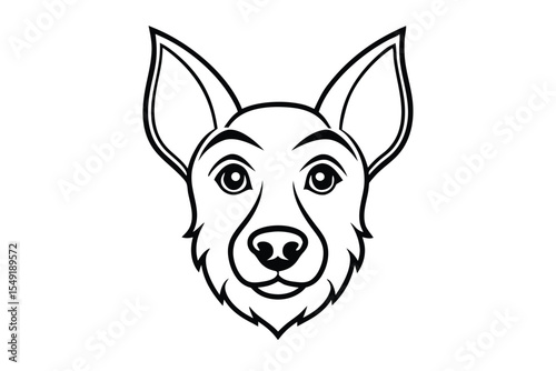 A vibrant canine head artfully depicts the noble wolf in striking yellow colors