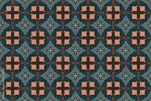 Seamless Interior Decoration Background Design Graphic Symmetric Wallpaper Cloth Texture Perspective Tile Luxury Fabric Template Textile Art Fashion Visual Geometric Digital Endless Shape Pattern.