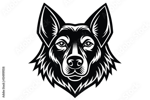 Animated dog portrait featuring expressive eyes and bold colors showcasing the canine's detailed character
