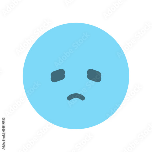 元気のない悲しそうな顔の絵文字 -がっかり･しょんぼりした表情のネガティブな感情のイメージ素材