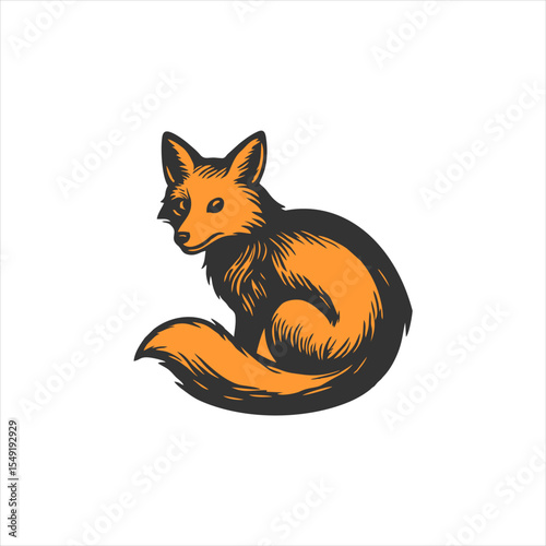 Orange and Black Fox Illustration: A Stylish Emblem of Wilderness and Cunning