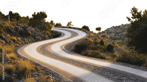 twisty road on white background