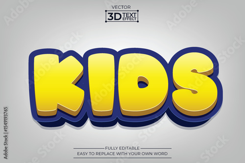 Kids editable 3D Text effect
