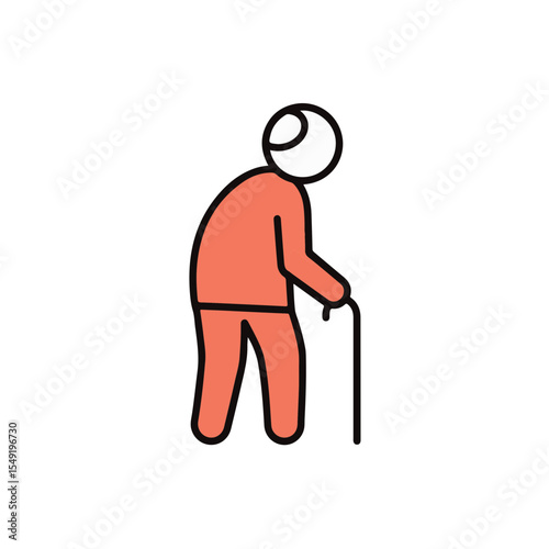 An elderly person walks with the aid of a cane. The image conveys themes of aging, care, and support.