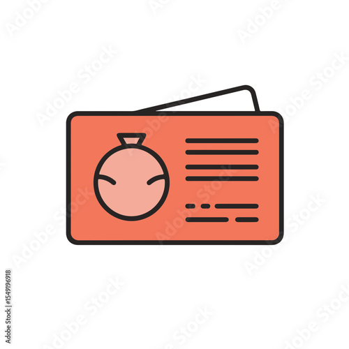 A vivid illustration of an identification card with a unique design.