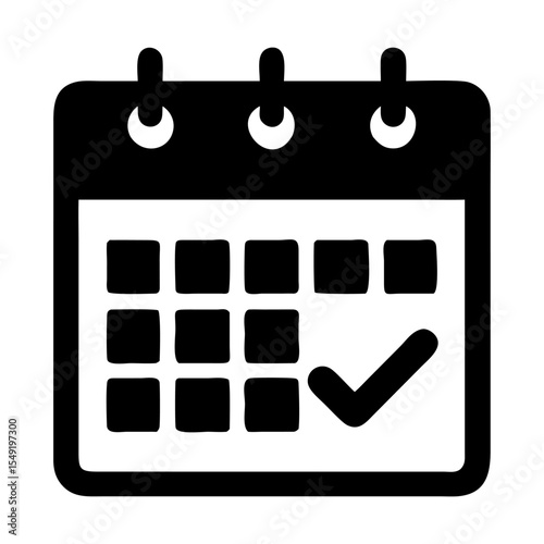 A calendar icon full black silhouette vector illustration design