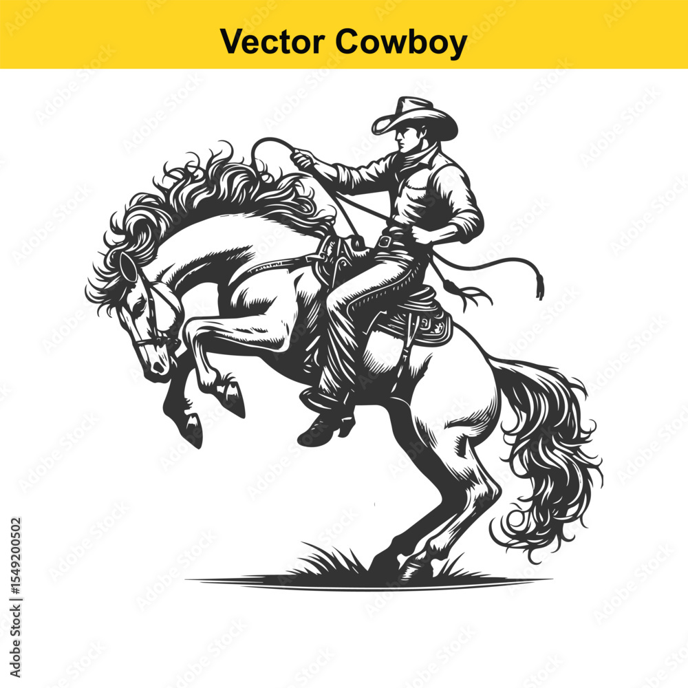 Obraz premium A Cowboy baking horse.