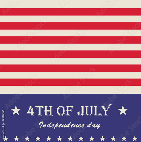 4th of July Independence Day Vector Graphic.