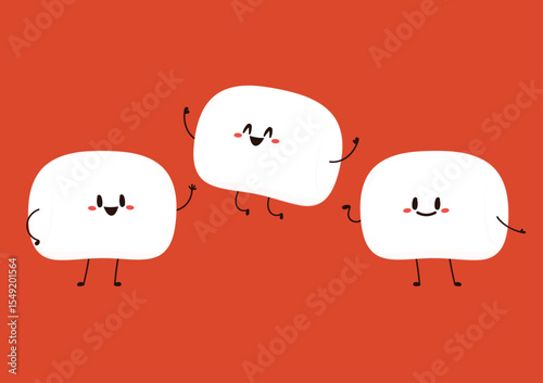 Mantou Chinese steamed bun. Mantou cartoon vector. Chinese food. Dim sum.