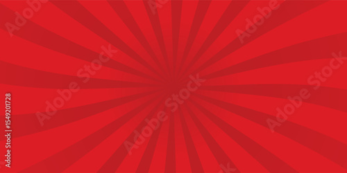 Red rays background. Sunburst abstract texture. Simple design vector illustration.