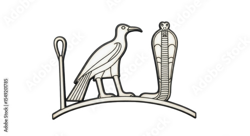 Isolated 3D Render Egyptian Symbols