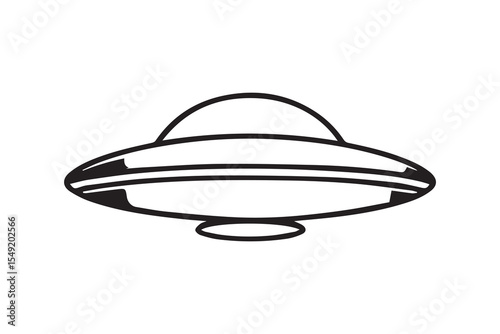 UFO icon silhouette on white background