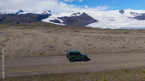  Car Through Iceland Landscape mountains Epic Scenic Road Trip Scene.