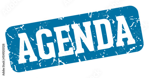 agenda rectangular sign. agenda stamp