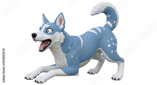 Isolated Cartoon Blue Dog