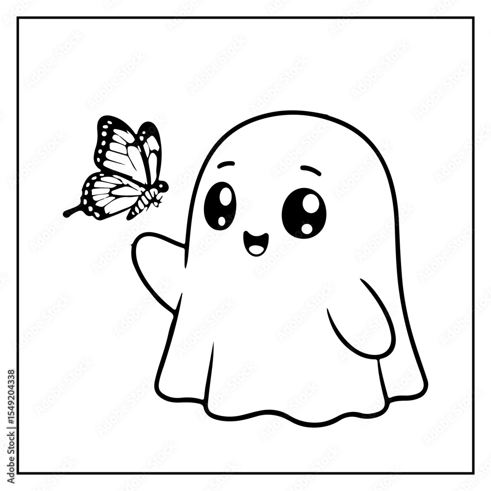 Fototapeta premium Ghost Moments Coloring Book for Kids and Adults.