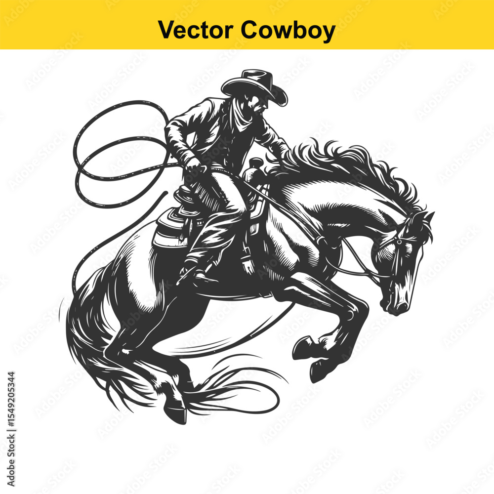 Obraz premium A Cowboy baking horse.