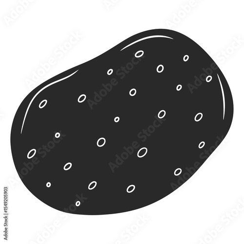 Potato vector silhouette illustration isolated on white background