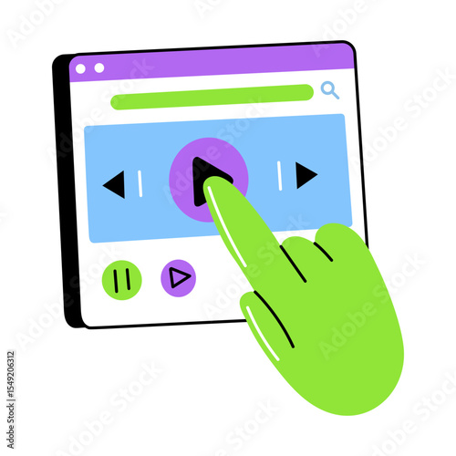 A flat style illustration of media player 
