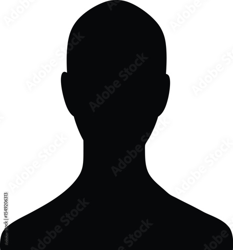 Minimalist Human Head Silhouette Profile Illustration
