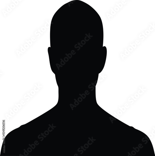 Minimalist Human Head Silhouette Profile Illustration