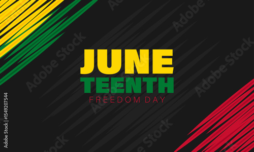 Juneteenth celebration design featuring bold colors, resilience, and Black heritage. Perfect for honoring liberation and unity.