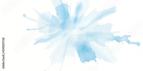 A light blue watercolor splash with radiating lines on a white background design element