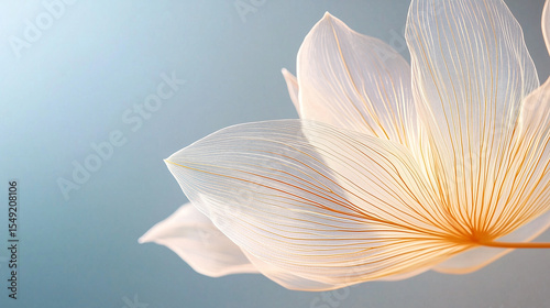 Delicate translucent flower petals with soft lighting