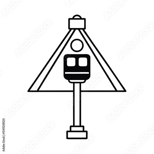 Dynamic bus signal head featuring vertical white priority bar Vector illustration