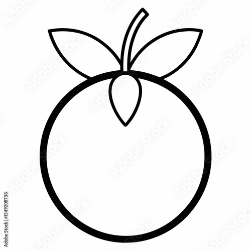 Orange fruit with leaves isolated on white background