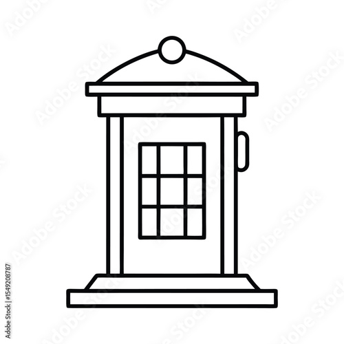 Emergency roadside call box with handset icon line style Vector illustration
