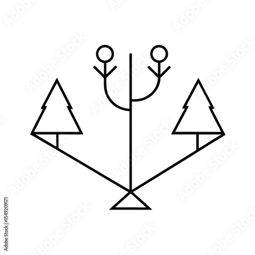 Flag tree delineator set marking edge of temporary pathway Vector illustration
