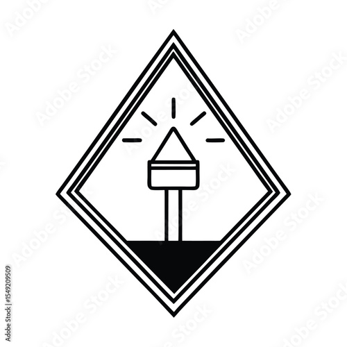 Flashing school zone beacons above regulatory sign pair Vector illustration