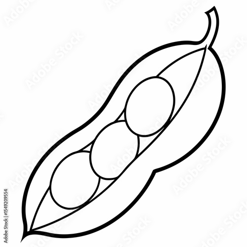 Pea pod isolated on white background