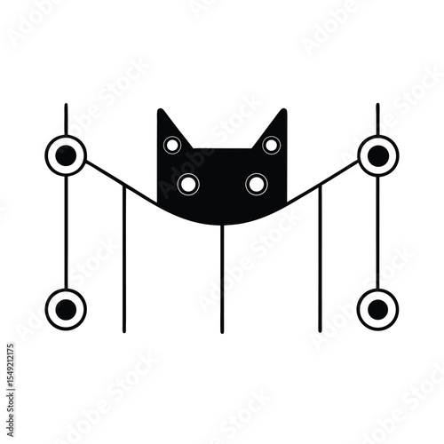 Modular plastic lane divider with cats eye road studs Vector illustration