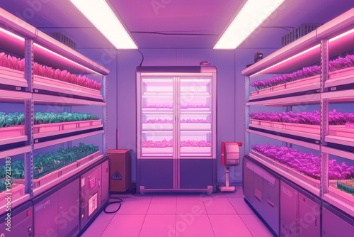 Wallpaper Mural Vertical hydroponic towers growing leafy greens in high-tech setup Torontodigital.ca