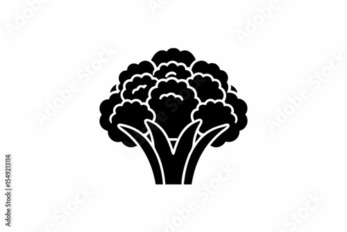 Cauliflower icon vector silhouette illustration isolated on white background