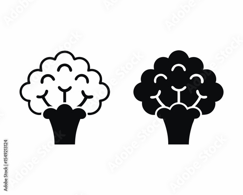 Cauliflower icon vector silhouette illustration isolated on white background