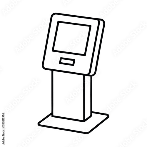 Pay and display ticket machine with LCD panel screen Vector illustration